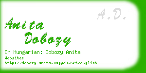 anita dobozy business card